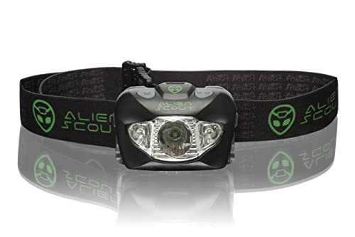 Alien Scout LED-Stirnlampe, stoßfest, wetterfest, verstellbar, ultrahell