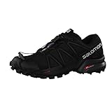 Salomon Speedcross 4 Herren Trailrunning-Schuhe, Aggressiver Grip, Präziser Fußhalt, Leichtgewichtiger Schutz, Black, 42 2/3