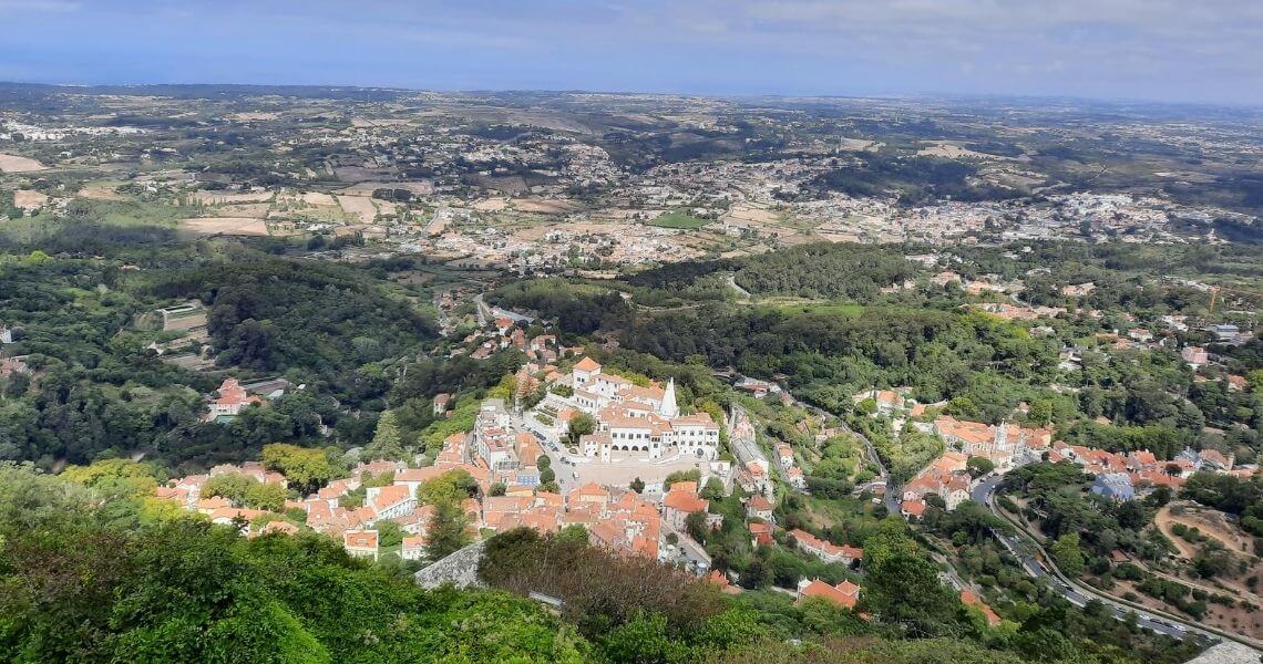 Aussicht auf die Altstadt von Sintra vom Castelo dos Mouros
